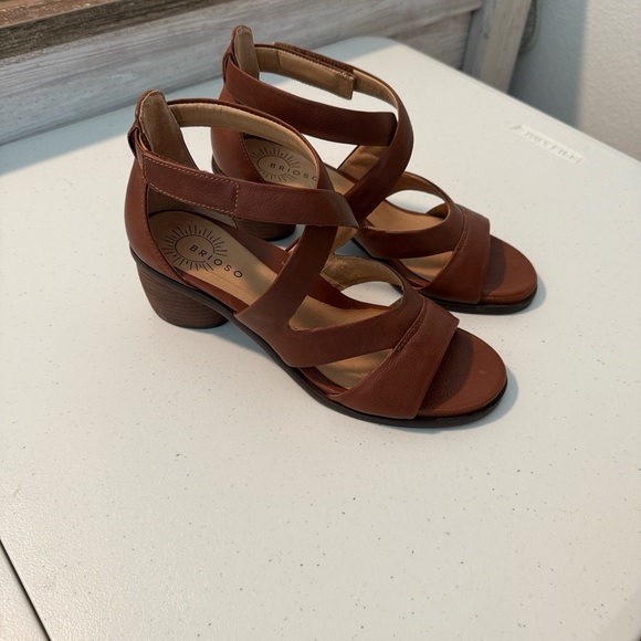 Brown Strappy Heeled Sandals - Picture 1 of 7
